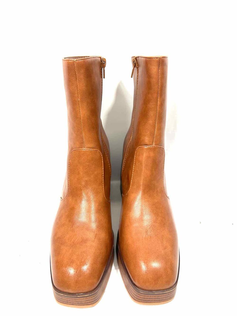 Maurices Size 10 Tan Platform Faux Leather Shoes Boots